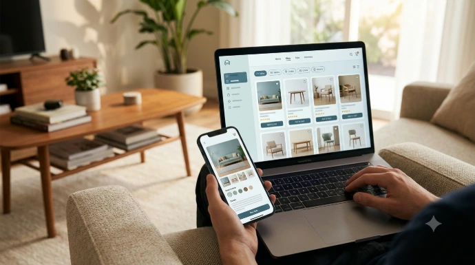 E-commerce website shopping